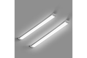HUMIGA 2 Pack 4FT LED Batten Light, 40W 3600LM Slim Profile Wide Tube Lighting for Ceiling of Indoor Home Shop Office, Cool White 6500K