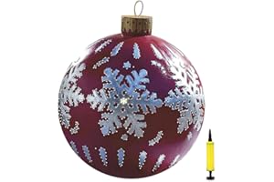 KKPLZZ Świąteczna dekoracja, nadmuchiwane piłeczki, 60 cm gigantyczne bombki świąteczne, wystrój zewnętrzny, ozdoby i dekoracje świąteczne