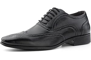 Hitmars Oxford Shoes for Men Derby Shoes Formal Dress Shoes Mens Lace Up Business Shoes Leather Classic Patent Brogues Shoes Black Brown Size 6-12