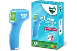 Vicks HTD8813WE Kontaktloses Infrarot-Körperthermometer (präzise, bequem, Temperaturmessung, Fieber, schnell, einfach anzuwenden), 450 g, 1er Pack