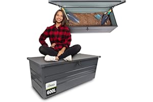 Grindi - Gartenbox Metall - Kissenbox - Auflagenbox - Orto II - Metall, 600 Liter, 165x70x62 cm - Aufbewahrungsbox mit Deckel - Truhe mit Deckel - Sitzbank mit Stauraum - Gartenhaus, Geräteschuppen