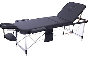 ‎MASSUNDA MASSUNDA Comfort Light - Mobile Massageliege Aluminium super leicht 12kg, Massagebank Klappbar & Höhenverstellbar, Massagetisch tragbar - 3 Zonen - inkl. Zubehör - Schwarz