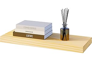 eSituro Étagère Murale, Étagère Flottante, Tablette Murale, Décoration Murale, Étagère Rangement en Bois Massif, Support Invisible, 50x19x3,5cm