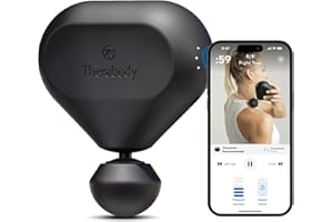 THERAGUN Mini 2.0 - Handheld Electric Massage Gun Deep Tissue Treatment for Any Athlete On The Go Portable Massager with QuietForce Technology & 3 Foam Attachments Black, 0.68 kilograms, 1.0 Count