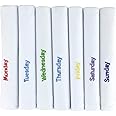 Mens Handkerchiefs 100% Cotton Boxed Hankies Hankys Mens Quality Gift 6/7 Pack (7, Days of the Week)