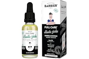 Huile à Barbe BIO 2-en-1 Black Edition TONKA pour homme Monsieur BARBIER | 100% Naturelle et Française | Hydrate et Favorise la Pousse | À base de Ricin, Santal et Pavot | 30mL