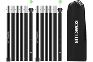 KOMCLUB Asta telescopica per tenda, set da 2 pezzi, asta telescopica, asta di supporto in alluminio, in diverse lunghezze di 210/250 cm, per tenda, tenda da sole o telone