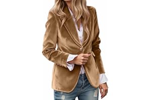 GÉNÉRIQUE Blazer Femme Velours Col Châle 1 Bouton Déguisement Élégant Business Décontracté Veste Automne Noël Travail Bureau