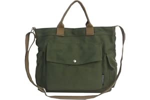 DWDC Borsa tote in tela Borsa a tracolla in tela casual per uomo e donna Borse a tracolla in tela multitasche per la scuola, lo shopping, il lavoro, i viaggi