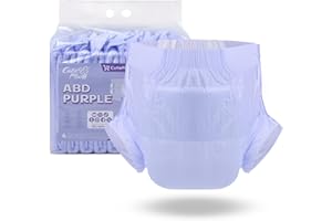 CutiePlusU Windeln für Erwachsene 10 Stück Einweg-Inkontinenz-Slips mit Schlaufen für Damen und Herren, Maximale Saugfähigkeit über Nacht – Violett (Große 37"-47")
