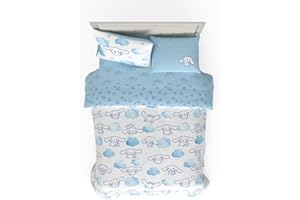 Pościel Franco Cinnamoroll, 7-częściowa, supermiękka, przytulna, dwustronna kołdra i prześcieradło z motywem fantazyjnym, rozmiar Full Size (100% oficjalny produkt licencjonowany)