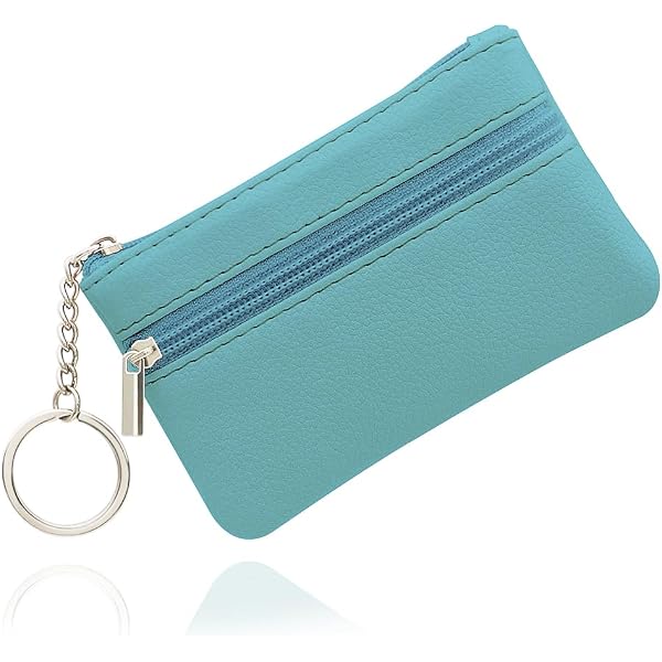 simarro Small Coin Purse, Double Embossed Rhombus PU Zipper Coin Bag