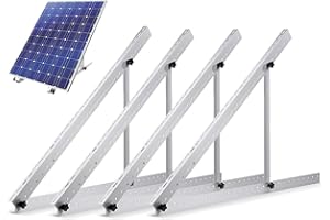 TEOV Fixation Support Kit Panneau Solaire 45 Pouces, Universel pour Panneau Solaire 100W - 600W Toit Plat Avec une Inclinaison Vendable, Support de Panneau Solaire, Support Approprié 1140mm 2 Paire