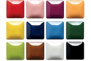 Mayco Stroke and Coat Wonderglaze for Bisque Set #3 - Set of 12 Assorted Colors in 2 Oz Bottles by Stroke N Coat