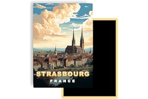 FITYO Magnets Frigo Villes du Monde – 300 Modèles aux Choix – Aimants Réfrigérateur – Souvenirs Touristiques – Cadeau Original – 5,4 x 7,8 cm – 1 Unité (Strasbourg)