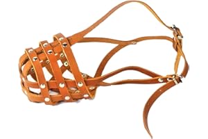 L&J Pets Uk Museruola leggera in vera pelle per Staffordshire Bull Terrier Staffy, Staffie e altri