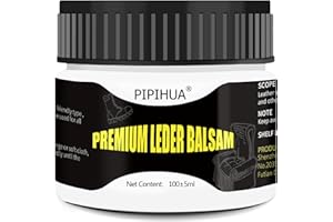 PIPIHUA Beewax Leather Conditioner Restorer and Polish, Natural Leather Cleaner Balm, Beeswax Balsam for Car Leather Shoe Furniture Waterproofing Protector & Softener, 100 ml Leather Wax with Sponge