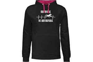 Shirtracer - Pullover Herren Frauen Hoodie Kontrast zweifarbig - Pferde - Damen - Dein Hufschlag ist Mein Herzschlag