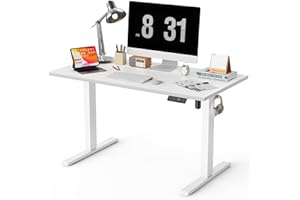 ‎WALKINGDESK WALKINGDESK Ganze Tischplatte Höhenverstellbarer Schreibtisch, Elektrisch 120 x 60 cm Computertisch, Steh-Sitz Tisch mit Einteiliger Tischplatte, Standing Desk mit 4 Memory Funktion, Weiß