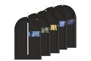 Yitriden 5 Stück Kleidersack 100 x 60 cm Kleidersäcke, Hochwertige Kleiderhülle, Atmungsaktiver Stoff Anzugsack,Kleidersack Anzug Reise Schutzhülle für Anzug, Kleid, Business-Anzugjacke