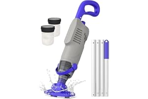WUWO Aspirateur Little Shark pour Piscine Hors Sol, aspirateur pour Spa avec Moteur 60 W, Puissance d'aspiration de 18 Gal/Min, aspirateur léger pour Piscine avec Batterie 5000 mAh