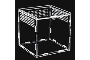 Topspitgo Schnecken Terrarium,Acryl Transparent Transport Box,Terrarium GlasFür Schnecken Spinnen Gecko Hamster Schlangen Schildkröten Terrarium Tragbarer Reptilien Insect Feeding Terrarium