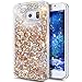 Produktbild EMAXELERS Galaxy S7 Hülle Transparent Hart Liquid Case,Für Samsung Galaxy S7 Hülle Glitzer,Für Samsung Galaxy S7 Hülle Glitzer Flüssig,Galaxy S7 Hülle Clear,Galaxy S7 Hülle Crystal,Galaxy S7 Hülle Blumen,Galaxy S7 Hülle Mädchen,Galaxy S7 Hülle Diamant Bling Sparkly Flüssig Flowing Liquid 3D Transparent Hart Rückseite Handytasche Hülle Schale Etui Tasche Case Cover Haut Schale für Samsung Galaxy S7,Gold Diamonds