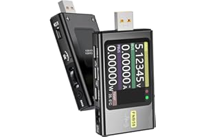 LUOLETY FNB58 tester USB, 4-28 V miernik napięcia USB, spust, cyfrowy woltomierz prądowy, protokół szybkiego ładowania USB typu C, tester pojemności, wykrywanie mocy, maks. 7 A, amperomierz