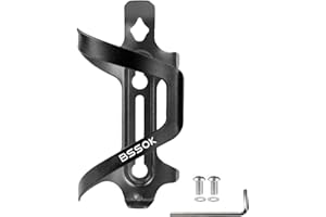 BSSOK Soporte para Botella de Agua para Bicicleta, aleación de Aluminio, Soporte para Botella de Agua Lateral para Bicicleta de Carretera/Bicicleta de montaña, Soporte para Bebidas (Negro, 1 Unidad)
