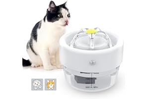 HZK Cat Water Fountain with Motion Sensor, Automatic Pet Water Fountain with Filter for Drinking, 34oz 1 L Ultra Quiet Water Pump Drinking Fountain for Cats And Dogs, White (WF02)
