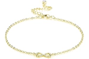 Philip Jones Gold Plated Infinity Anklet Created with Zircondia® Crystals