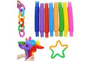 GOBESTY Mini Pop Tubi Sensoriali Giocattoli, 16 Pezzi Pop Tubes Giocattoli Sensoriali Stretch Tubi Colorati Pop Tubi Per Ragazzi E Ragazze Con Autismo E Disattenzione