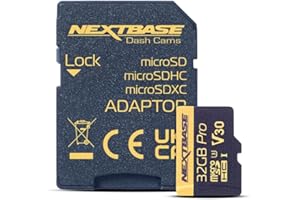 Nextbase 32GB U3 Micro SD Card - Includes Micro SD-to-SD Adapter - Ultra High Speed Memory Card Compatible with Series 1 and 2 Nextbase Dash Cam Range - Dash Camera Accessories