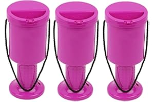 My Charity Boxes - Pack of 3 Rounded Hand Held Plastic Collection Boxes for Money Donation (Pink)