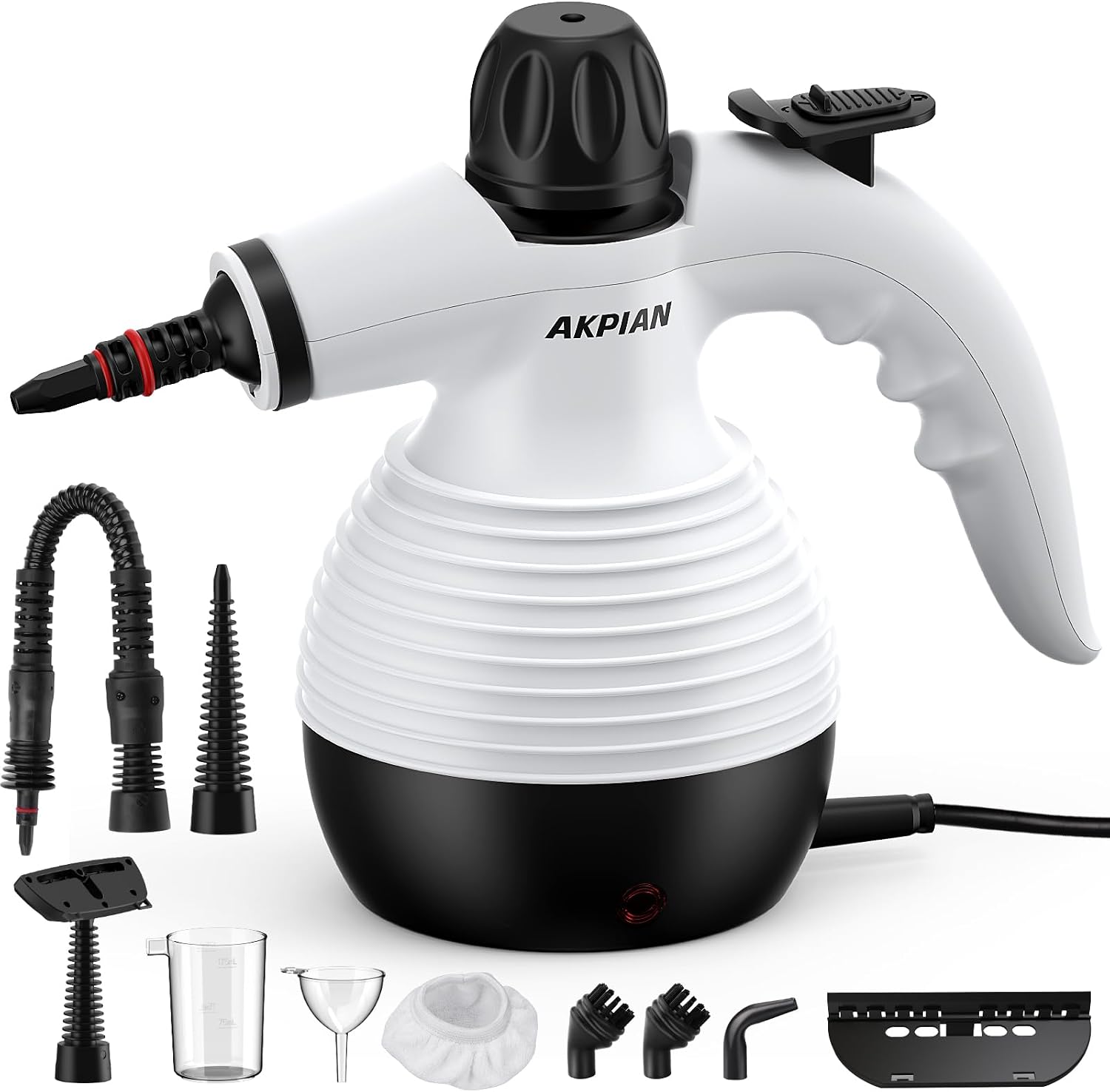 Limpiador a vapor portátil, limpiador multifunción, con un juego de 10 accesorios incluidos, apto para limpiar todo tipo de superficies y capaz de eliminar eficazmente la suciedad y las manchas de gra