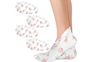 GEEHUA 4 pares de calcetines hidratantes, calcetines de gel para spa de algodón, calcetines hidratantes, calcetines hidratantes para pies secos y agrietados, cuidado curativo