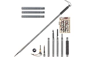 ORGRUL Bâtons de randonnée pliables - Bâtons de randonnée multifonction en alliage d'aluminium - Lumière de randonnée d'extérieur - 5/6/7/8 - Bâton de randonnée pliable multifonction