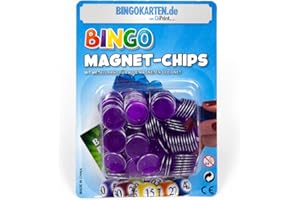 DiPrint Lot de 100 jetons magnétiques de bingo avec bord en métal (violet)