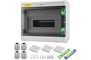 Mollom 12 Way HA Series Power Distribution Box with Bus Bars and Din Rail for Miniature Circuit Breaker MCB,Waterproof IP66,Solar Power Distribution Panel for Indoor and Outdoor Use