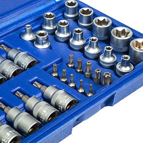 TecTake 34-tlg Steckschlüssel Satz mit Koffer Innen Außen Torx Bits Stecknuss Set Nüsse - 2