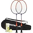 Vector X VXB-580 Badminton Racquet Set of 2 with Full Badminton Cover and Pack of 3 Shuttle Cocks