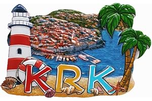 MUYU MAGNET Calamita 3D per frigorifero, isola di Krk, Croazia, souvenir da viaggio, regalo, casa, cucina, frigorifero, decorazione, adesivo magnetico, collezione artigianale
