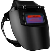 Solar Automatic Welding Helmet,Black MIG/TIG Welder Mask | With Clear Vision 92x42mm, Semi-Closed Visor, Lightweight and Adju