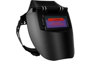 Gevvnss Casco per Saldatura con Oscuramento Automatico,Alimentazione Solare e Batteria Ricaricabile,92 x 42 mm Visione Chiara,per Saldatura MIG,ad Arco e TIG,Nero