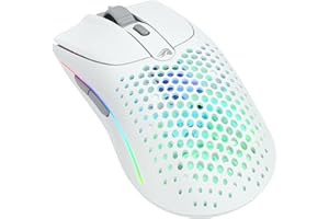 Glorious Gaming – Model O 2 Wireless – hybrydowa 2,4 GHz/Bluetooth, długi czas baterii, superlekka (68 g), czujnik BAMF 2,0 26k, RGB, oburęczna, 6 przycisków, ślizgacze – biel