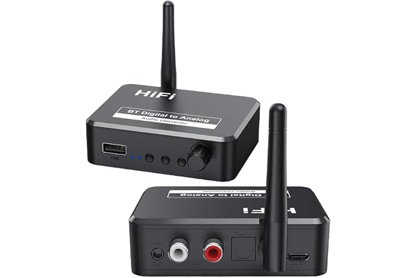 MICROWARE Bluetooth 5.1 Audio Receiver Digital to Analog Converter 3.5mm AUX RCA U-Disk Optical Jack Stereo Wireless Adadper