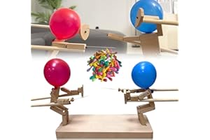 HOIDOKLY 2-Spieler-Ballon-Bambus-Mann-Kampfspiel, 2024 neues Ballonspiel, handgefertigtes Holzzaunpuppen-Set für spannende Ballonschlachten, schnelles Partyspiel für Kinder und Erwachsene (mit 200 Ballons)