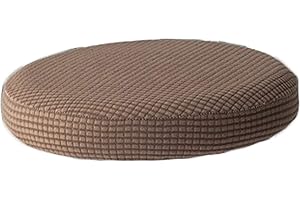 Anawakia Funda redonda para taburete de bar con acolchado elástico, protectores de cojín elásticos de elastano para sillas de 30 a 34 cm, taburetes de 12 a 13.4 pulgadas (marrón claro)