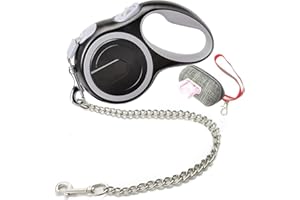 Etechydra Wysuwana Smycz dla Psa - Szara, Nylonowa, Odporna na Gryzienie, Wytrzymała, dla Średnich i Dużych Psów, 8 m