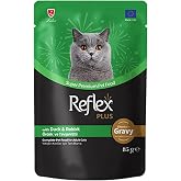 Reflex Plus Sos İ&ccedil;inde Et Par&ccedil;acıklı &Ouml;rdekli&amp;Tavşanlı Yetişkin Kedi Maması 85 Gram
